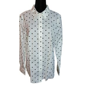 NWT Talbot's Perfect Shirt Non-Iron Scattered Dot Size 14